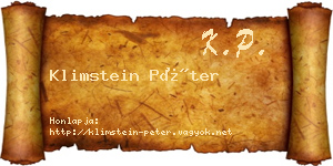 Klimstein Péter névjegykártya