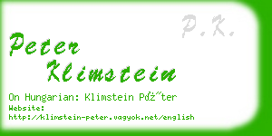 peter klimstein business card